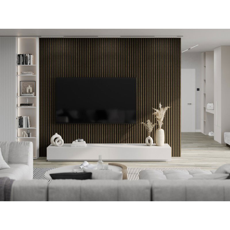 Mexen Lam-F vzorka akustických stenových lamiel 275 x 30 cm, plsť 8 mm, technická dyha, Kráľovský eben - S105-020-S