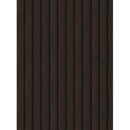 Mexen Lam-F vzorka stenových akustických lamiel 275 x 30 cm, plsť 8 mm, technická dyha, Hnedý Eben - S105-022-S