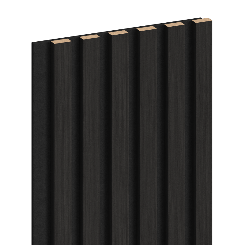 Mexen Lam-F vzorka akustických stenových lamiel, plsť 8 mm, technická dyha, Eben Čierny - S105-023-S