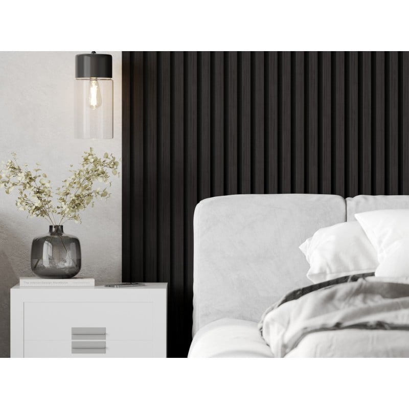 Mexen Lam-F vzorka akustických stenových lamiel 275 x 30 cm, plsť 8 mm, technická dyha, Čierny Eben - S105-023-S