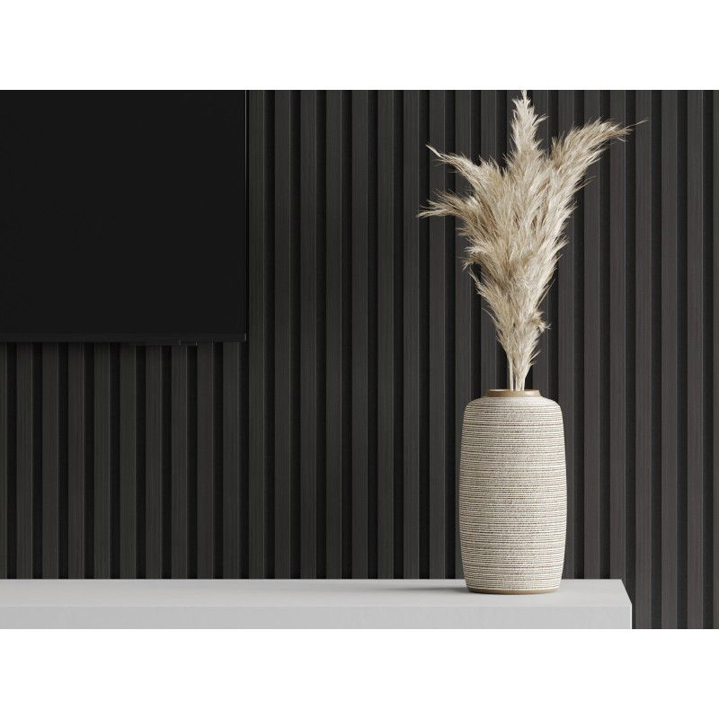 Mexen Lam-F vzorka akustických stenových lamiel, plsť 8 mm, technická dyha, Eben Čierny - S105-023-S