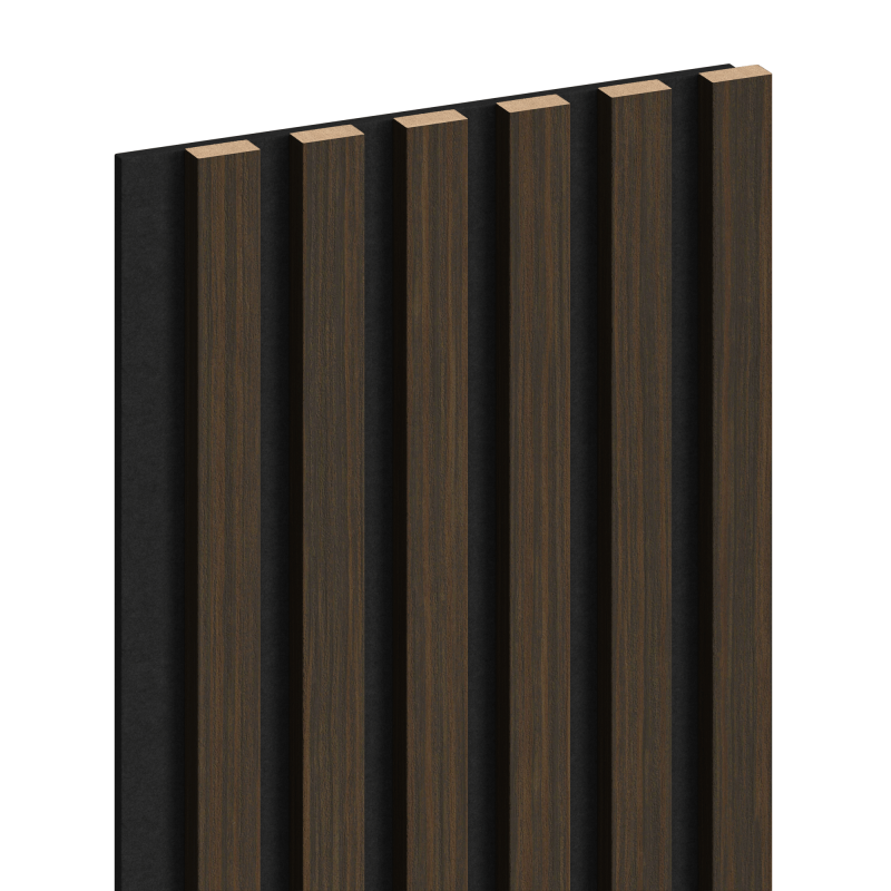 Mexen Lam-F vzorka stenových akustických lamiel 275 x 30 cm, plsť 8 mm, technická dyha, pálený orech - S105-024-S