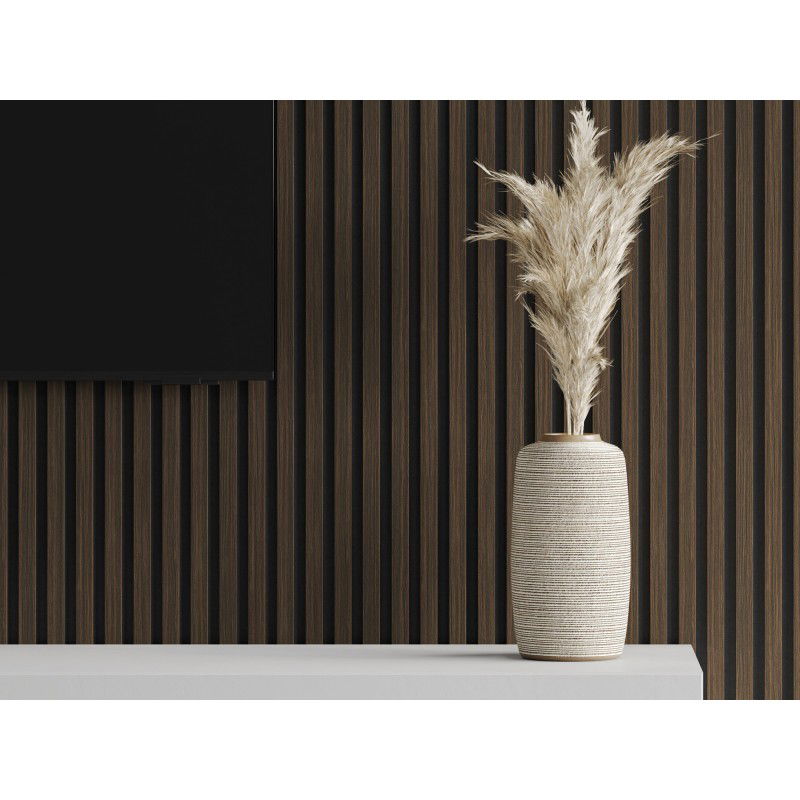 Mexen Lam-F vzorka akustických stenových lamiel, plsť 8 mm, technická dyha, Orech Pálený - S105-024-S