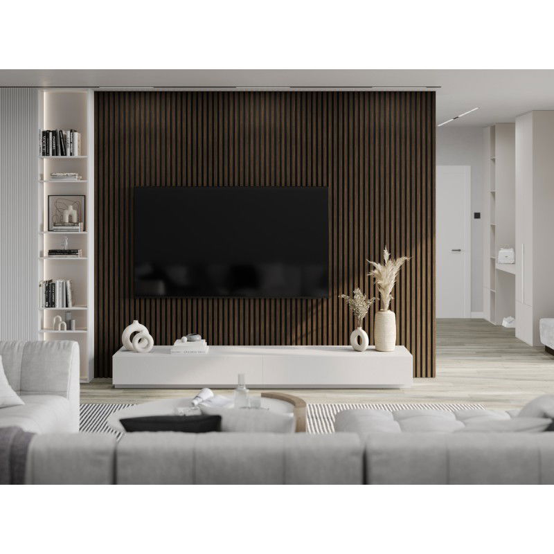 Mexen Lam-F vzorka akustických stenových lamiel, plsť 8 mm, technická dyha, Orech Pálený - S105-024-S