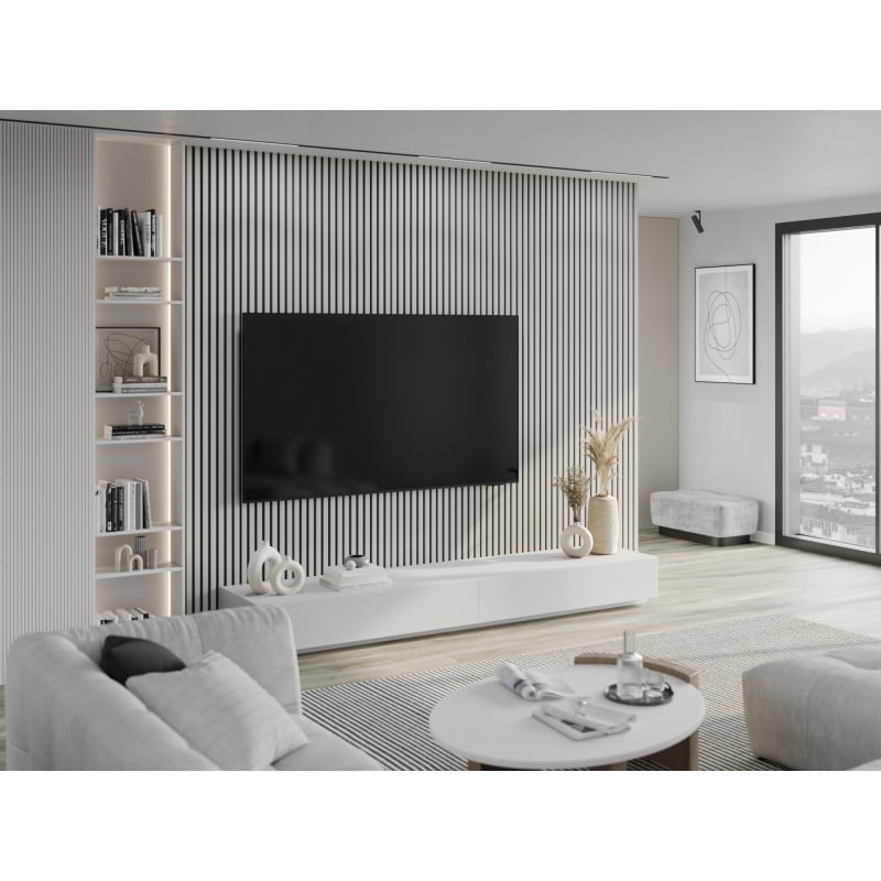 Mexen Lam-B vzorka stenových líšt 275 x 31,5 cm, HDF doska 4 mm, Biely Lesk - S100-054-S