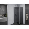 Mexen Pretoria sprchový kút otvárací 80 x 80 cm, grafit, chróm + vanička Flat, čierny - 852-080-080-01-40-4070