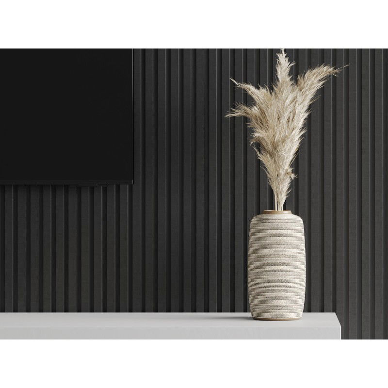 Mexen Lam-B vzorka stenových lamiel, doska HDF 4 mm, Čierny ľan - S100-069-S