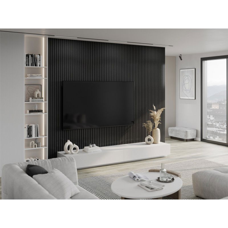 Mexen Lam-B vzorka stenových lamiel 275 x 31,5 cm, doska HDF 4 mm, Ľan Čierny - S100-069-S