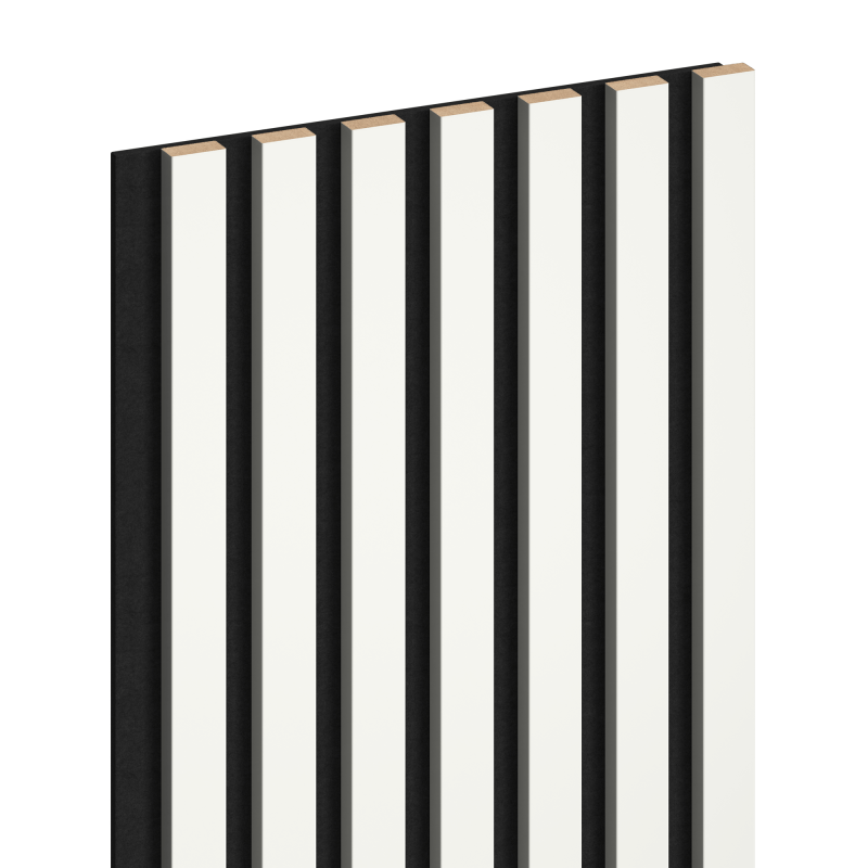 Mexen Lam-F vzorka akustických stenových lamelí 275 x 31,5 cm, plsť 6 mm, Biely Lesk - S105-054-S