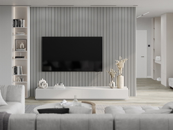 Mexen Lam-F vzorka akustických stenových lamelí 275 x 31,5 cm, plsť 6 mm, Biely Lesk - S105-054-S