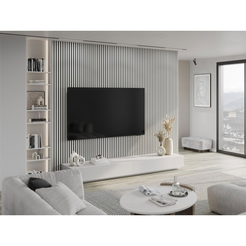 Mexen Lam-F vzorka akustických stenových lamiel, plsť 6 mm, Biely Lesk - S105-054-S