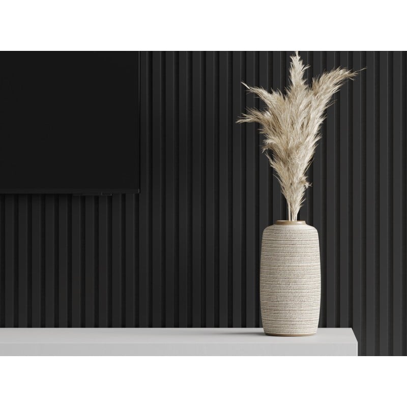 Mexen Lam-F vzorka akustických stenových lamiel 275 x 31,5 cm, plsť 6 mm, Čierny Lesk - S105-055-S