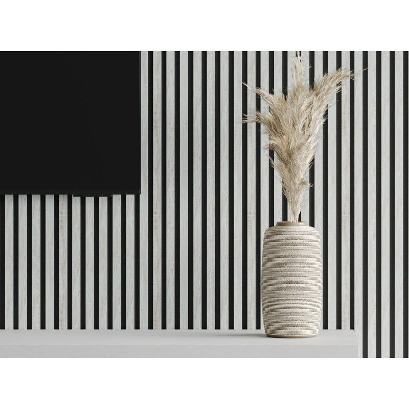 Mexen Lam-F vzorka stenových akustických lamiel, plsť 6 mm, Ľadový Dub - S105-061-S