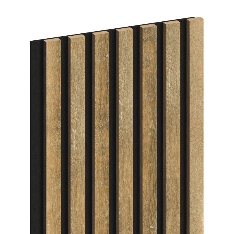 Mexen Lam-F vzorka akustických stenových lamiel 275 x 31,5 cm, plstený podklad 6 mm, Medový Dub - S105-066-S