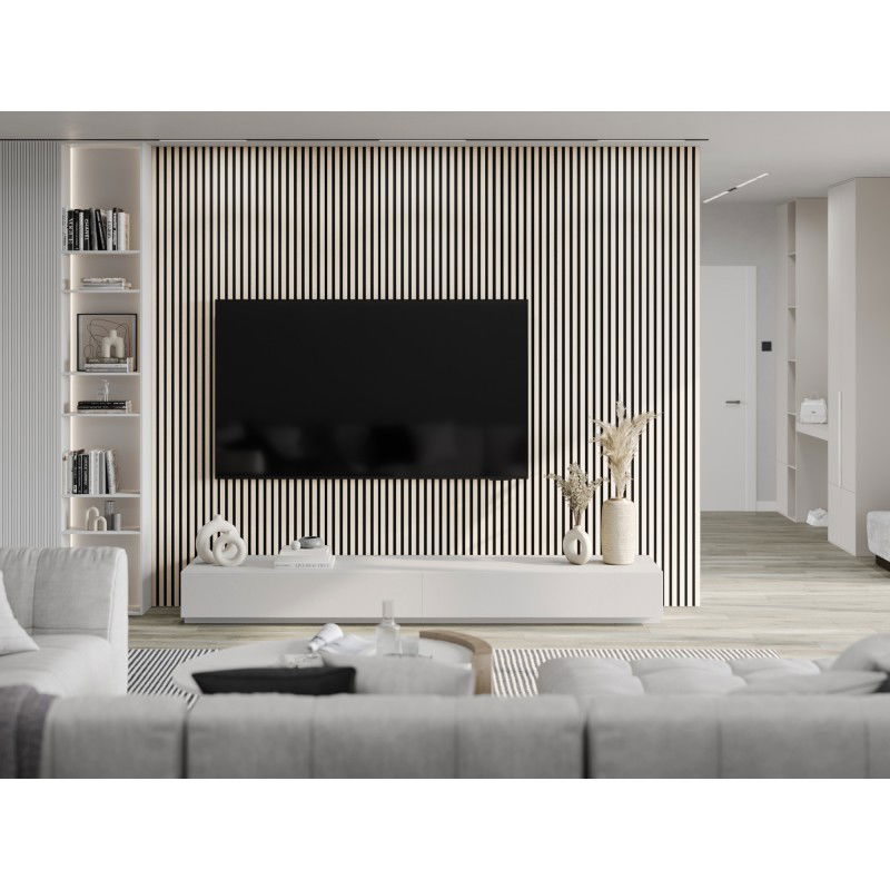 Mexen Lam-F vzorka akustických stenových líšt, plsť 6 mm, Polárny Dub - S105-067-S