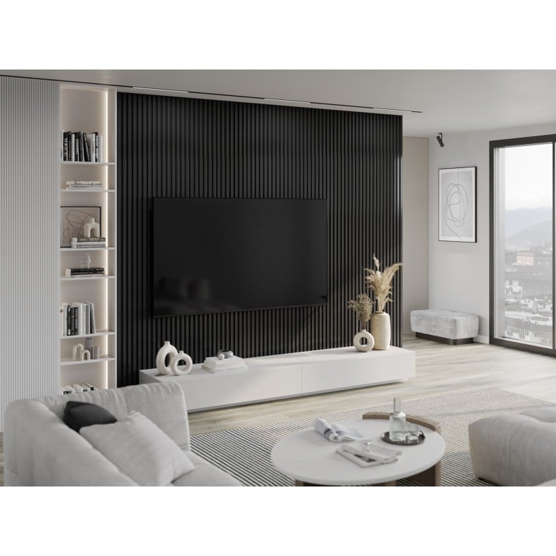 Mexen Lam-F vzorka akustických stenových lamiel 275 x 31,5 cm, plsť 6 mm, čierny ľan - S105-069-S