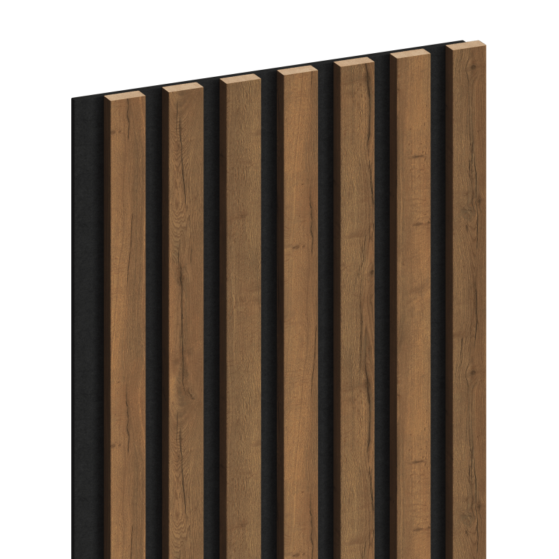 Mexen Lam-F vzorka akustických stenových lamiel 275 x 31,5 cm, plsť 6 mm, Dub Mocca - S105-074-S