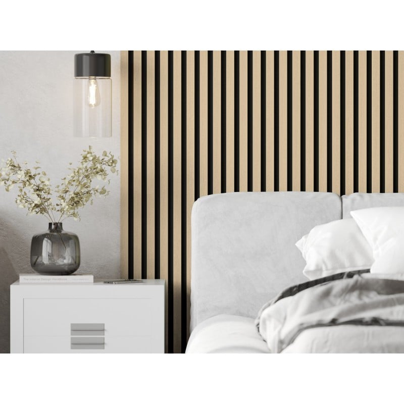 Mexen Lam-F vzorka stenových akustických lamiel 275 x 30 cm, plsť 8 mm, technická dyha, Pieskový Dub - S105-001-S