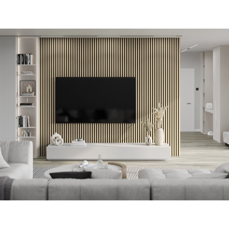 Mexen Lam-F vzorka stenových akustických lamiel 275 x 30 cm, plsť 8 mm, technická dyha, Pieskový Dub - S105-001-S