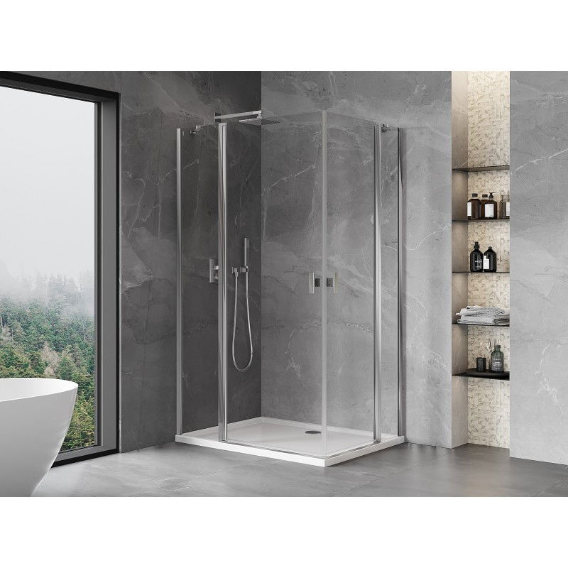 Mexen Mist Duo sprchovací kút 90 x 75 cm, transparentný, chróm - 8A4-090-075-01-00