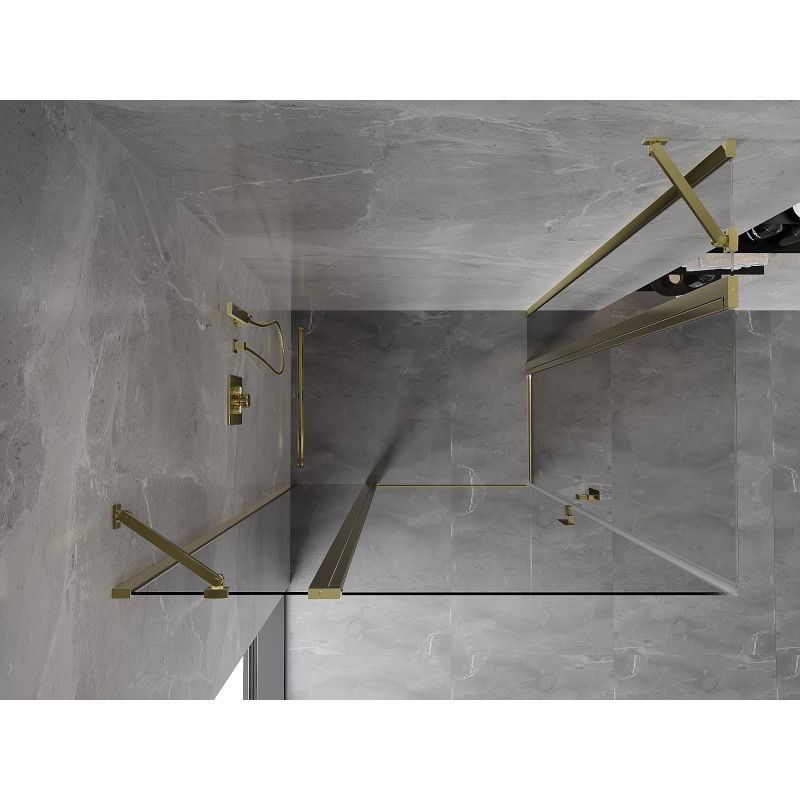 Mexen Mist Duo výklopná sprchová kabína 105 x 90 cm, priehľadná, zlatá - 8A4-105-090-50-00