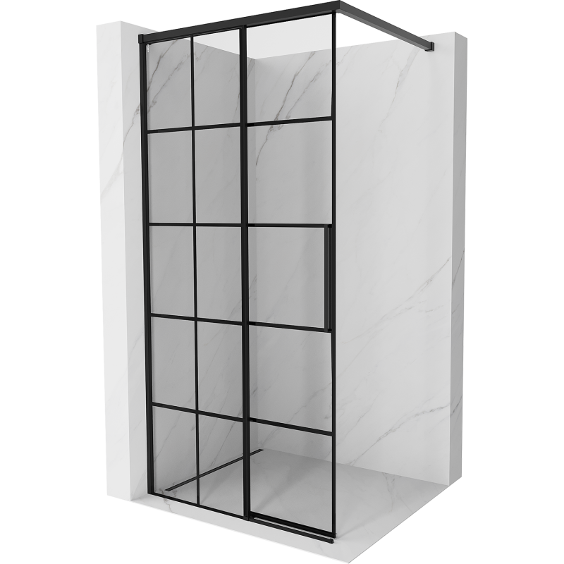 Mexen Rox sprchová stena Walk-in ľavá 90 x 200 cm, čierna mriežka 8 mm, čierna - 8C2-090-003-70-77-L