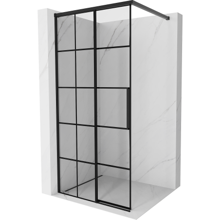 Mexen Rox sprchová stena Walk-in ľavá 90 x 200 cm, čierna mriežka 8 mm, čierna - 8C2-090-003-70-77-L