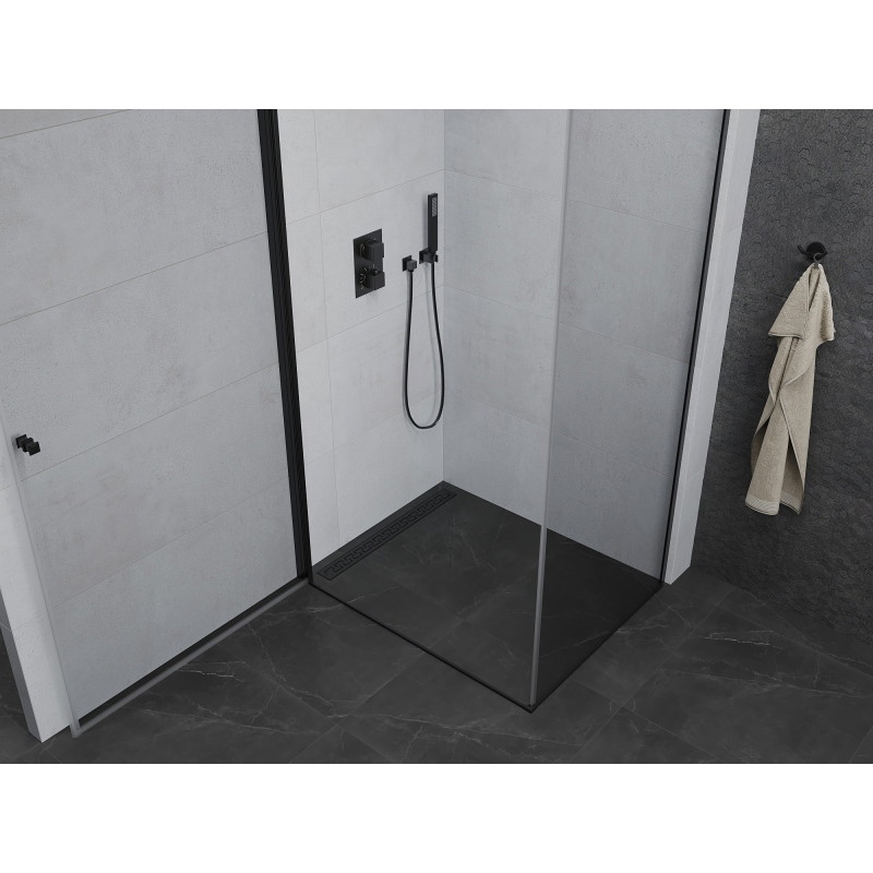 Mexen Pretoria sprchový kút 100 x 80 cm, priehľadný, čierny - 852-100-080-70-00