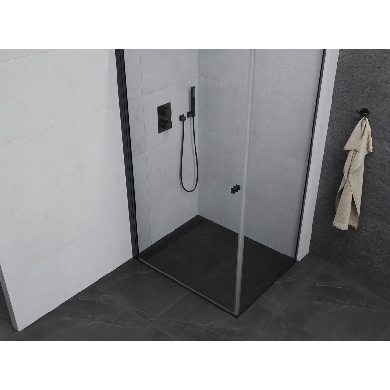 Mexen Pretoria sprchový kút 100 x 80 cm, priehľadný, čierny - 852-100-080-70-00