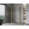 Mexen Mist L Duo sklopná sprchová kabína 120 x 90 cm, priehľadná, brúsená zlatá - 8A4L-120-090-55-00