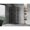 Mexen Mist L Duo sprchová kabína s otočnými dverami 95 x 95 cm, čierna mriežka, čierna - 8A4L-095L-095P-70-77