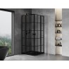 Mexen Mist L Duo sprchová kabína s otočnými dverami 95 x 95 cm, čierna mriežka, čierna - 8A4L-095L-095P-70-77