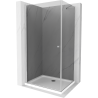Mexen Pretoria sprchovací kút otvárateľný 100 x 70 cm, grafit, chróm + vanička Flat - 852-100-070-01-40-4010