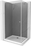 Mexen Pretoria sprchovací kút otvárateľný 100 x 70 cm, grafit, chróm + vanička Flat - 852-100-070-01-40-4010