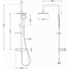 Mexen KX40 nástenný sprchový set s dažďovou hlavicou a termostatickou batériou, brúsená gun gray - 771504091-66