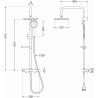 Mexen KX40 povrchová sprchová sada s dažďovou sprchou a termostatickou batériou, grafit - 771504091-66