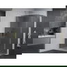 Mexen Pretoria sprchovací kút s otváracími dverami 100 x 80 cm, grafit, chróm + vanička Flat - 852-100-080-01-40-4010