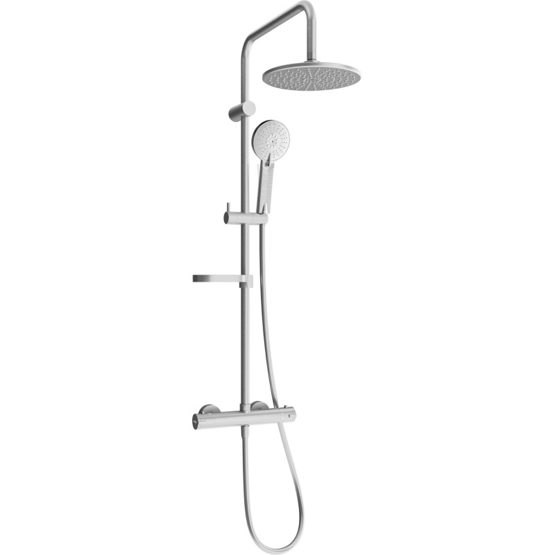 Mexen KX40 nástenný sprchový set s dažďovou hlavicou a termostatickou batériou, brúsená gun gray - 771504091-66