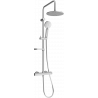 Mexen KX40 nástenný sprchový set s dažďovou hlavicou a termostatickou batériou, brúsená gun gray - 771504091-66