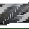 Mexen Pretoria sprchový kút otvárací 100 x 80 cm, grafit, chróm + vanička Flat, čierna - 852-100-080-01-40-4070