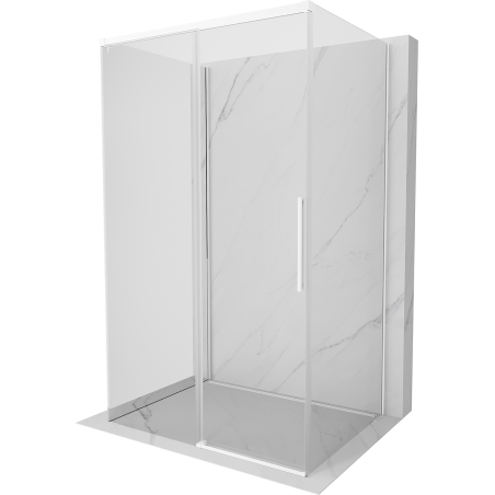 Mexen Rox-3S sprchový kút 3-stenový posuvný 150 x 100 cm, transparentný, biely - 8C2-150-100-20-00-3S