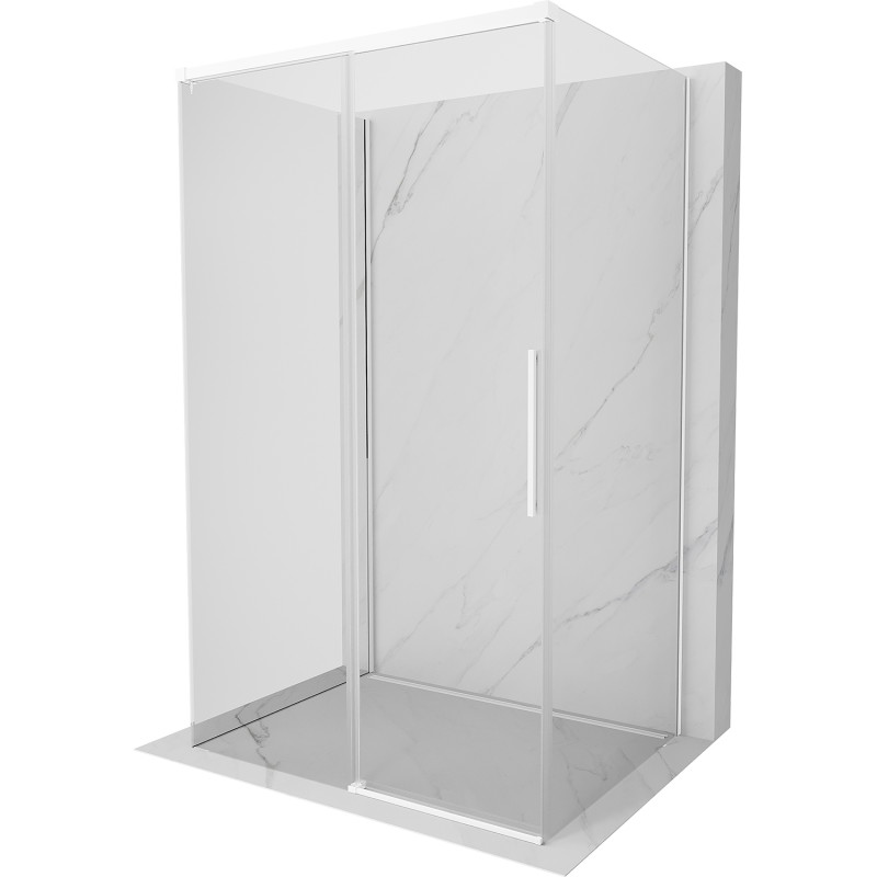 Mexen Rox-3S sprchová kabína 3-stenná posuvná 150 x 120 cm, transparentná, biela - 8C2-150-120-20-00-3S