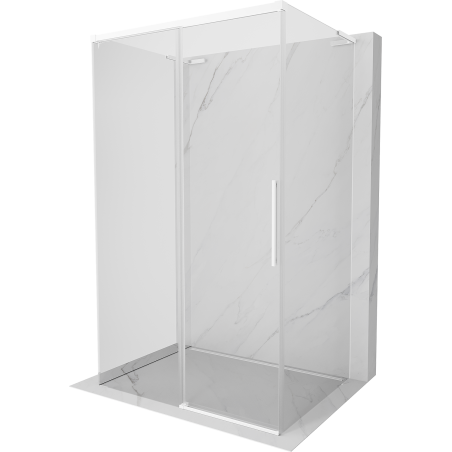 Mexen Rox-3S L trojstranná sprchová kabína s posuvnými dverami 145 x 100 cm, transparentná, biela - 8C2L-145-100-20-00-3S