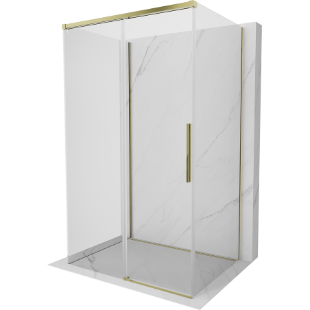 Mexen Rox-3S sprchová kabína 3-stranná posuvná 115 x 70 cm, transparentná, zlatá - 8C2-115-070-50-00-3S