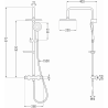 Mexen KX67 nástenný sprchový set s dažďovou sprchou a termostatickou batériou, čierny - 771506791-70