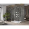 Mexen Omega-3S sprchový kút 3-stenný, posuvný 120x100 cm, transparentný, chróm + vanička Flat - 825-120-100-01-00-3s-4010