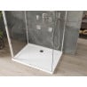 Mexen Omega-3S sprchový kút 3-stenný, posuvný 120x100 cm, transparentný, chróm + vanička Flat - 825-120-100-01-00-3s-4010