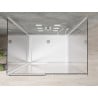 Mexen Omega-3S sprchový kút 3-stenný, posuvný 120x100 cm, transparentný, chróm + vanička Flat - 825-120-100-01-00-3s-4010