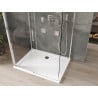 Mexen Omega-3S sprchový kút 3-stenný, posuvný 120x100 cm, transparentný, chróm + vanička Flat - 825-120-100-01-00-3s-4010