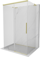 Mexen Rox-3S L sprchová kabína 3-stenová posuvná 135 x 110 cm, transparentná, zlatá kartáčovaná - 8C2L-135-110-55-00-3S